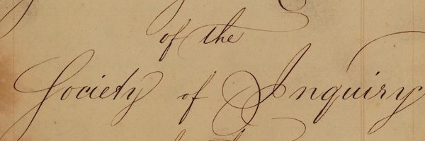 Society of Inquiry Manuscript Collection
